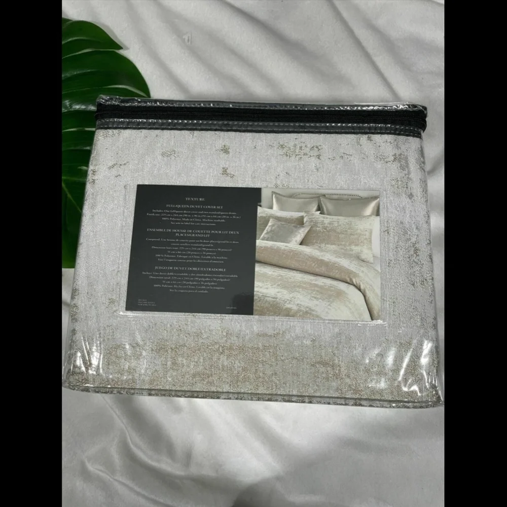 NIB‎ $500 Michael Aram Texture Duvet Cover Set Gold [ FULL / QUEEN ]